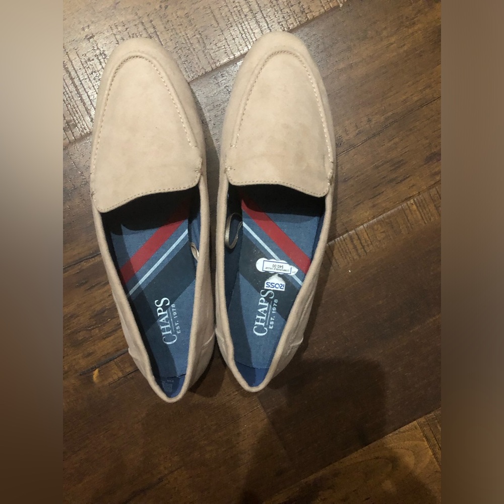 Chaps Beige Suede Loafers
